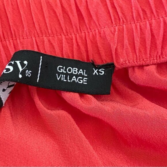 Gypsy 05 Red Tie Dye Cairo 100% Silk Embroidered Strapless Maxi Dress Sz XS - Picture 11 of 15